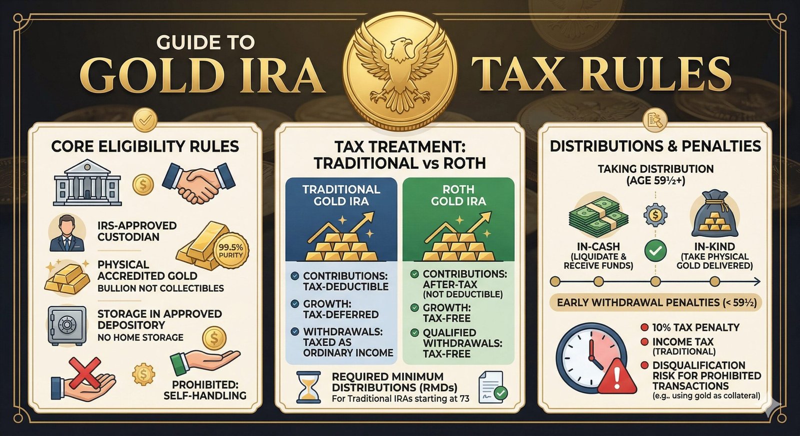 Gold IRA Tax Rules, Withdrawals & RMDs: A Complete Guide